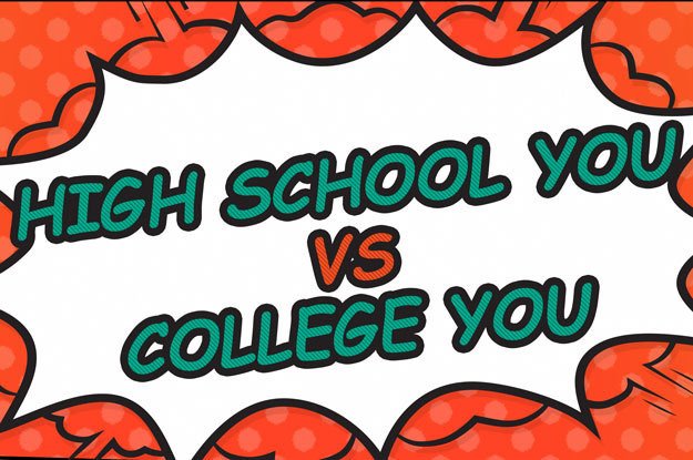 High School You vs College You Infographic