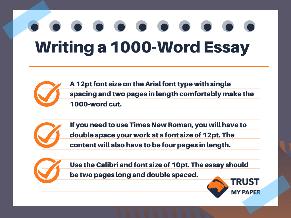 1000 word essay to pages